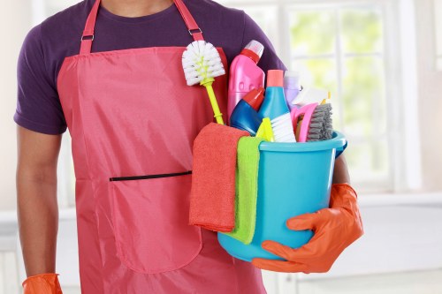 Professional carpet cleaner in Richmond upon Thames working in a modern living room