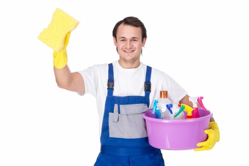 Preparing a carpet for professional cleaning in Richmonduponthames