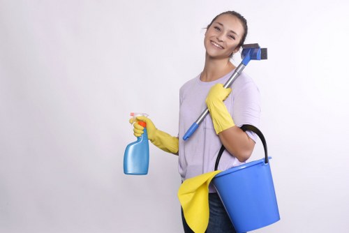 A cleaner vacuuming a family home in Richmonduponthames