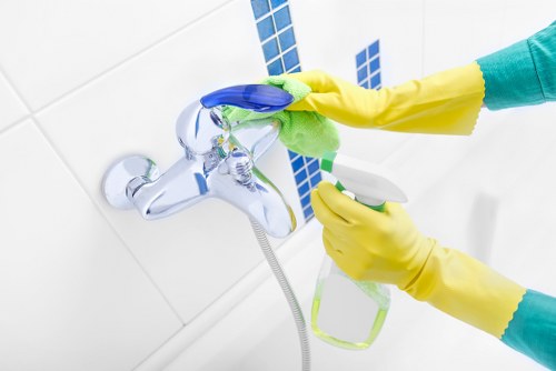 Deep cleaning an oven interior with specialist equipment in Richmond upon Thames